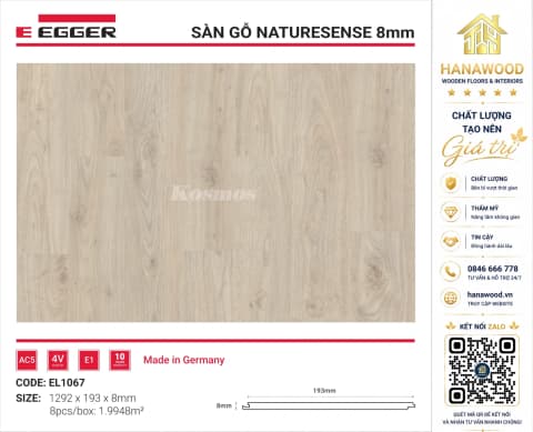 Lót Sàn Gỗ Egger EL1067 8mm dòng Classic vân gỗ hiện đại