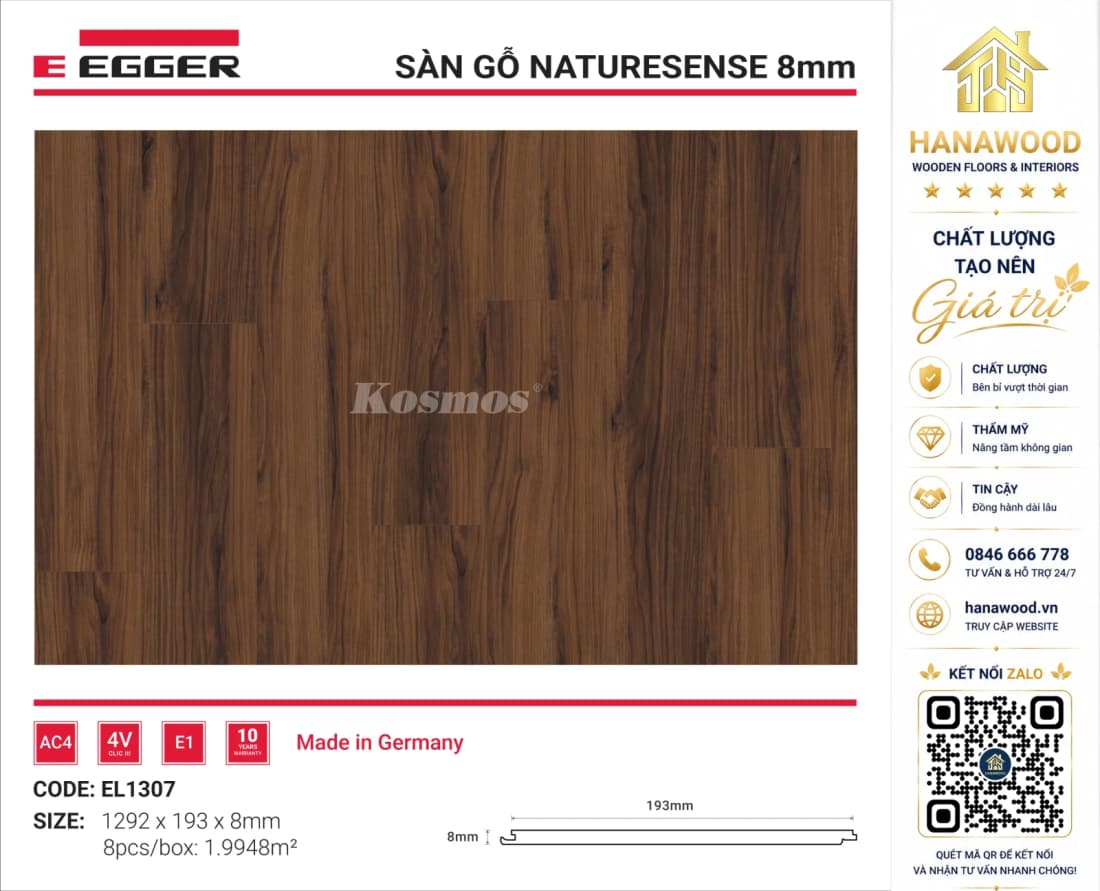 Lót Sàn Gỗ Egger EL1307 8mm bề mặt sần chống trơn trượt