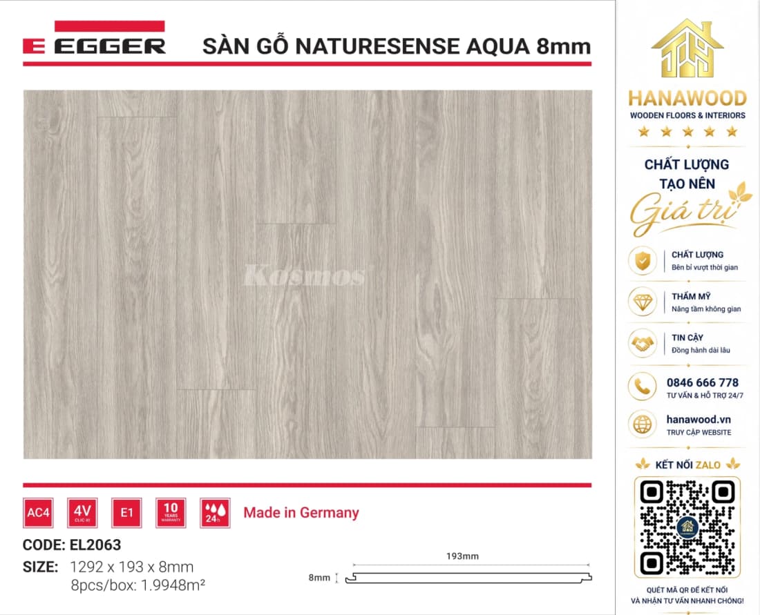 Lót Sàn Gỗ Egger EL2063 8mm dòng Aqua chịu nước cao cấp