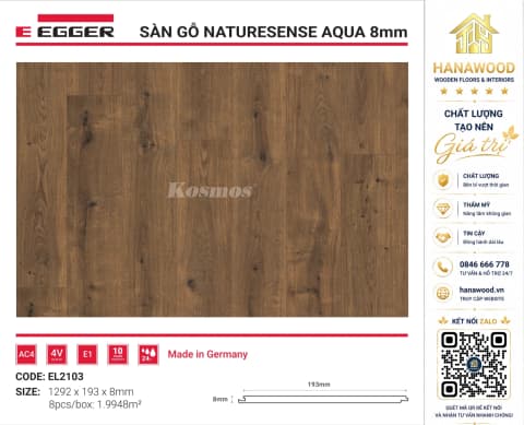 Lót Sàn Gỗ Egger EL2103 8mm màu gỗ tự nhiên ấm áp