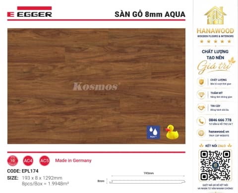 Lót Sàn Gỗ Egger EPL174 12mm dòng Aqua chống ẩm tuyệt đối