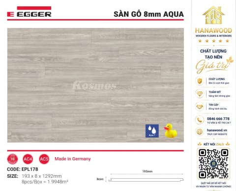 Lót Sàn Gỗ Egger EPL178 8mm bề mặt chống trơn an toàn