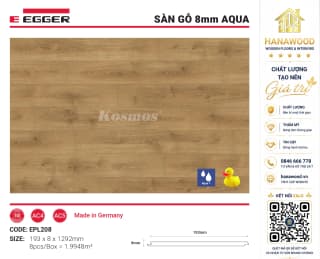 Lót Sàn Gỗ Egger EPL208 8mm hèm phủ sáp ngăn nước thấm