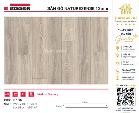 Lót Sàn Gỗ Egger PL1087 12mm chịu lực bước chân êm ái