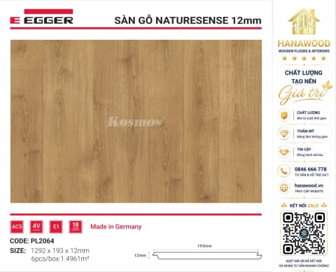 Lót Sàn Gỗ Egger PL2064 12mm màu gỗ teak đẳng cấp