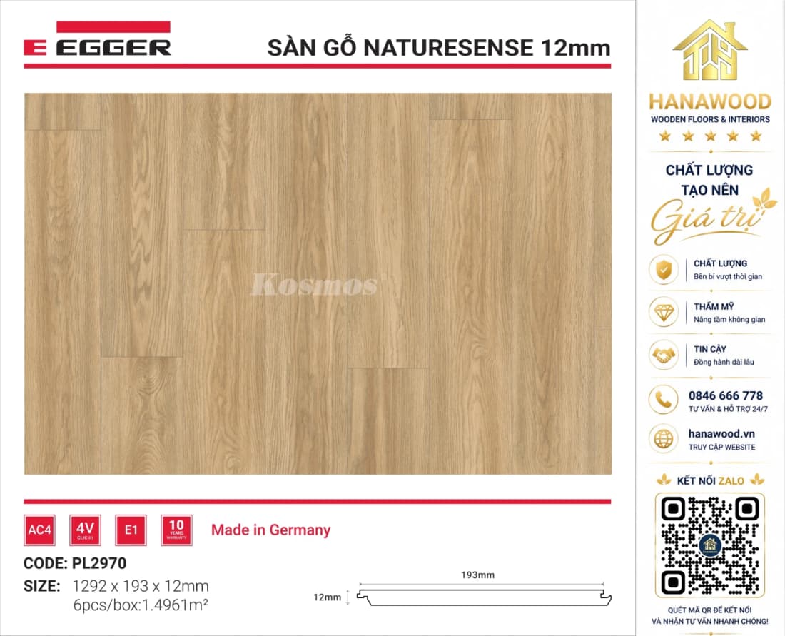 Lót Sàn Gỗ Egger PL2970 12mm tiêu chuẩn E1 thân thiện môi trường