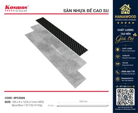 Sàn Nhựa Giả Bê Tông Hèm Khóa Kosmos SPC5006