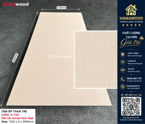 Galawood G-705 8mm Vân Vải Canvas Kem Nhạt ấm cúng trang nhã