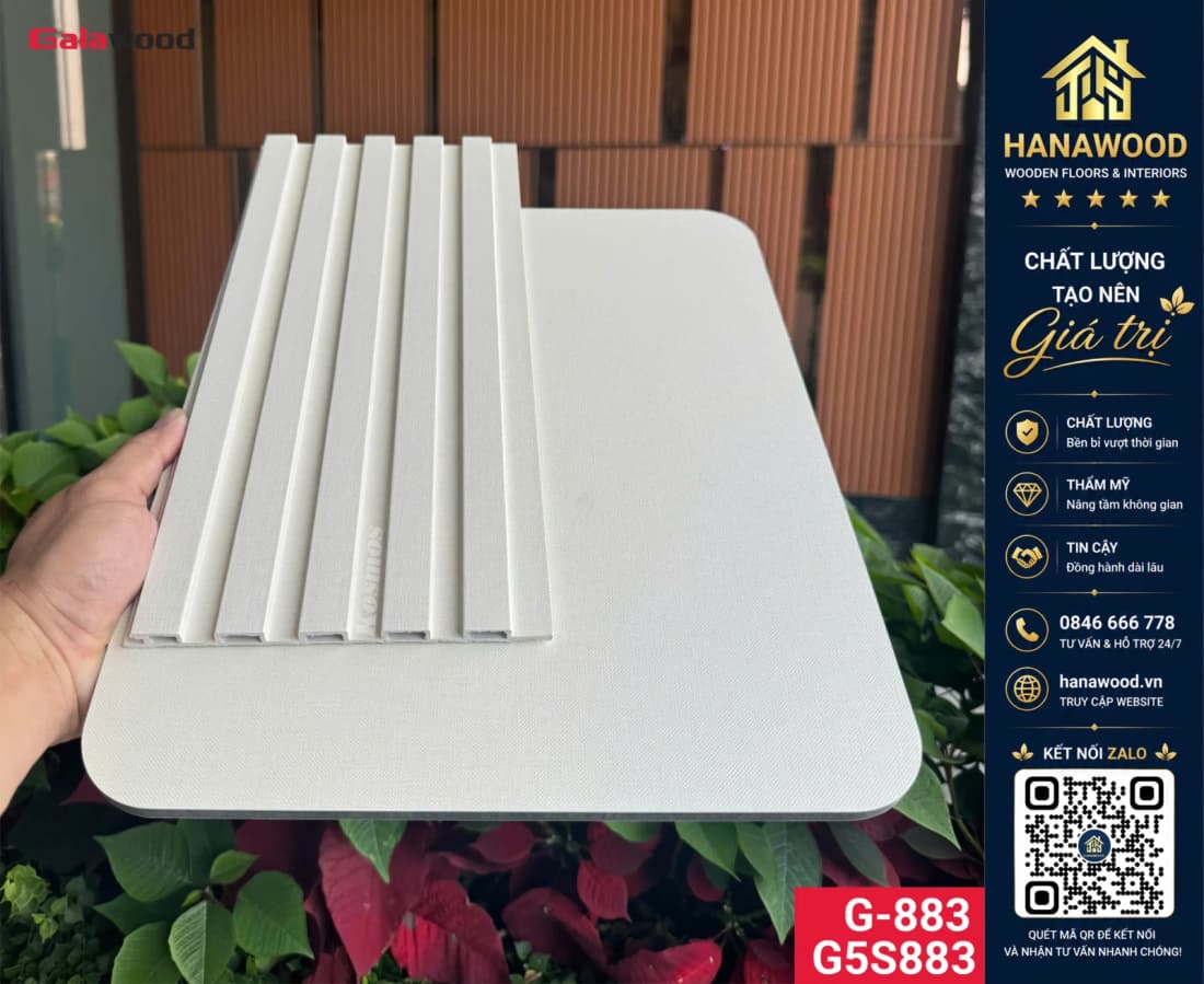 Galawood G5S883 8mm Lam Sóng Than Tre Vân Vải Vàng Kem Ánh Kim sang trọng