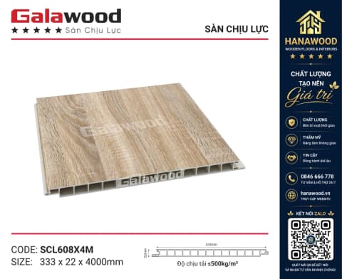 Sàn Chịu Lực Nhựa Giả Gỗ Galawood SCL608X4M mẫu phối cảnh gác lửng hoàn thiện