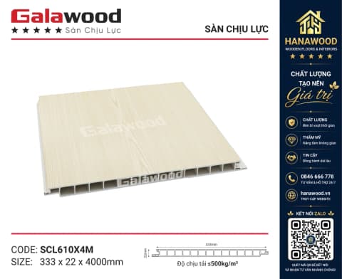 Sàn Nhựa Chịu Lực PVC Galawood SCL610X4M bề mặt nhẵn bóng dễ vệ sinh