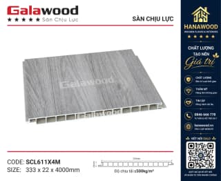 Sàn Nhựa PVC Chịu Lực Galawood SCL611X4M tấm phẳng nguyên bản chất lượng cao