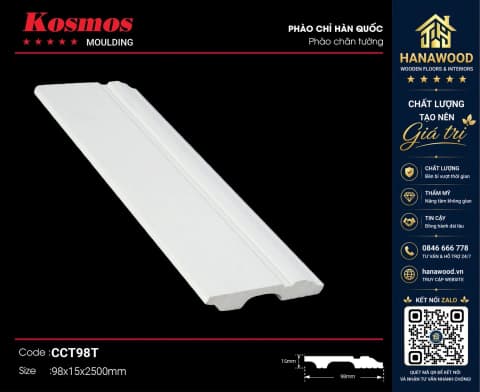Phào Chân Tường Kosmos CCT98T nẹp trang trí chân tường nội thất hiện đại