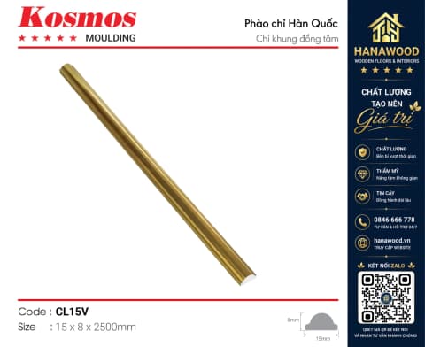 Chỉ Khung Đồng Tâm Kosmos CL15V bề mặt sáng bóng chống xước hiệu quả