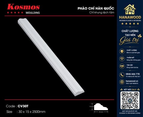 Chỉ Khung Lệch Tâm Kosmos CV30T màu trắng xám nhẹ bền thi công nhanh