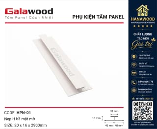 Nẹp H Rãnh Nối Tấm Panel HPN-01 Màu Trắng xử lý khe nối phẳng đẹp