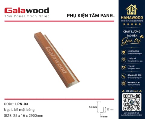 Nẹp Kết Thúc Nối Tấm Panel LPN-03 Màu Cánh Gián phụ kiện viền góc đẹp