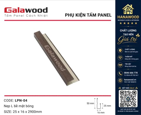 Nẹp Kết Thúc Nối Tấm Panel LPN-04 Màu Nâu Walnut nhẹ bền chống xước
