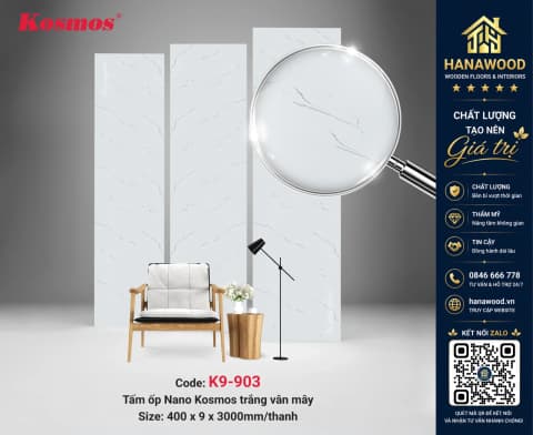 Tấm Ốp Tường Trần Nano Chân Kép Giả Vân Đá Kosmos K9-903 vân đá tự nhiên