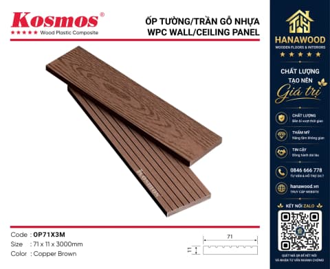Thanh Lam Đa Năng Ngoài Trời Kosmos OP71X3M Copper Brown độ bền cao không bong tróc