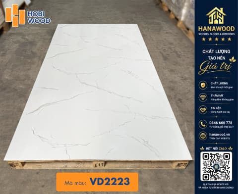 Tấm PVC Nhựa Ốp Tường Giả Vân Đá Hobiwood VD2223 chống ẩm mốc phù hợp không gian phòng khách