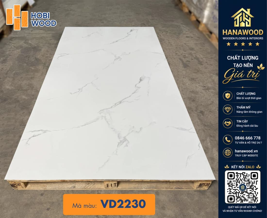 Tấm Ốp PVC Giả Vân Đá Ốp Tường Hobiwood VD2230 thi công đơn giản chi phí tiết kiệm
