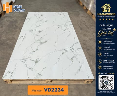 Tấm Nhựa Ốp Tường PVC Giả Vân Đá Hobiwood VD2234 bề mặt sáng đẹp tạo điểm nhấn nội thất