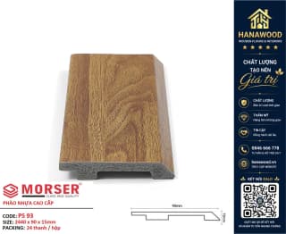 Len Chân Tường Nhựa PVC Giả Gỗ Charmwood PS93 Cao 90mm độ bền cao chịu lực va đập tốt