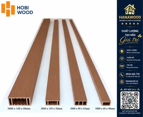 Thanh Lam Hộp Gỗ Nhựa Ngoài Trời Hobi Wood Oka Brown (Màu Nâu Cà Phê)
