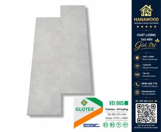 Sàn Nhựa Hèm Khóa Giả Bê Tông, Giả Vân Đá Glotex VD905