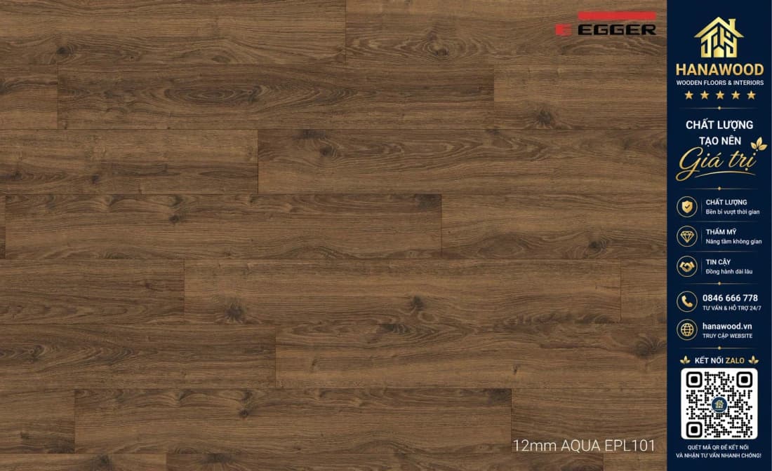Sàn Gỗ Công Nghiệp Egger Aqua 12mm EPL101