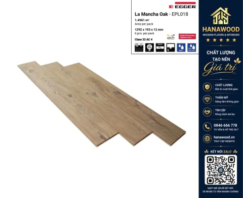Sàn Gỗ Công Nghiệp Egger Aqua 12mm EPL018