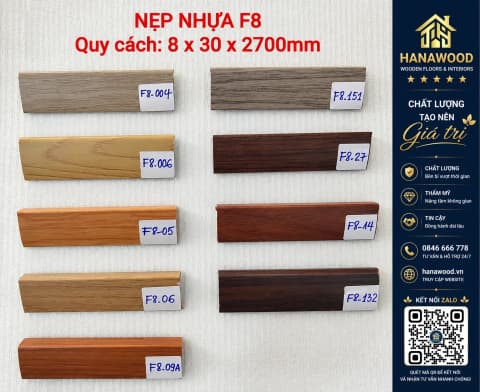 Nẹp Nhựa F Kết Thúc Sàn Gỗ 8mm Và 12mm MIA