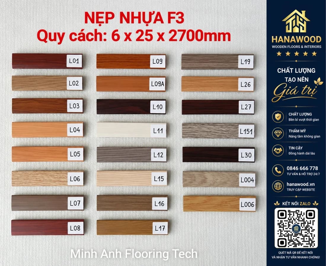 Nẹp Chữ L Kết Thúc Sàn Nhựa MIA