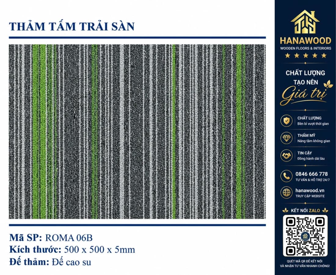 Thảm Tấm Trải Sàn Văn Phòng Roma 06B