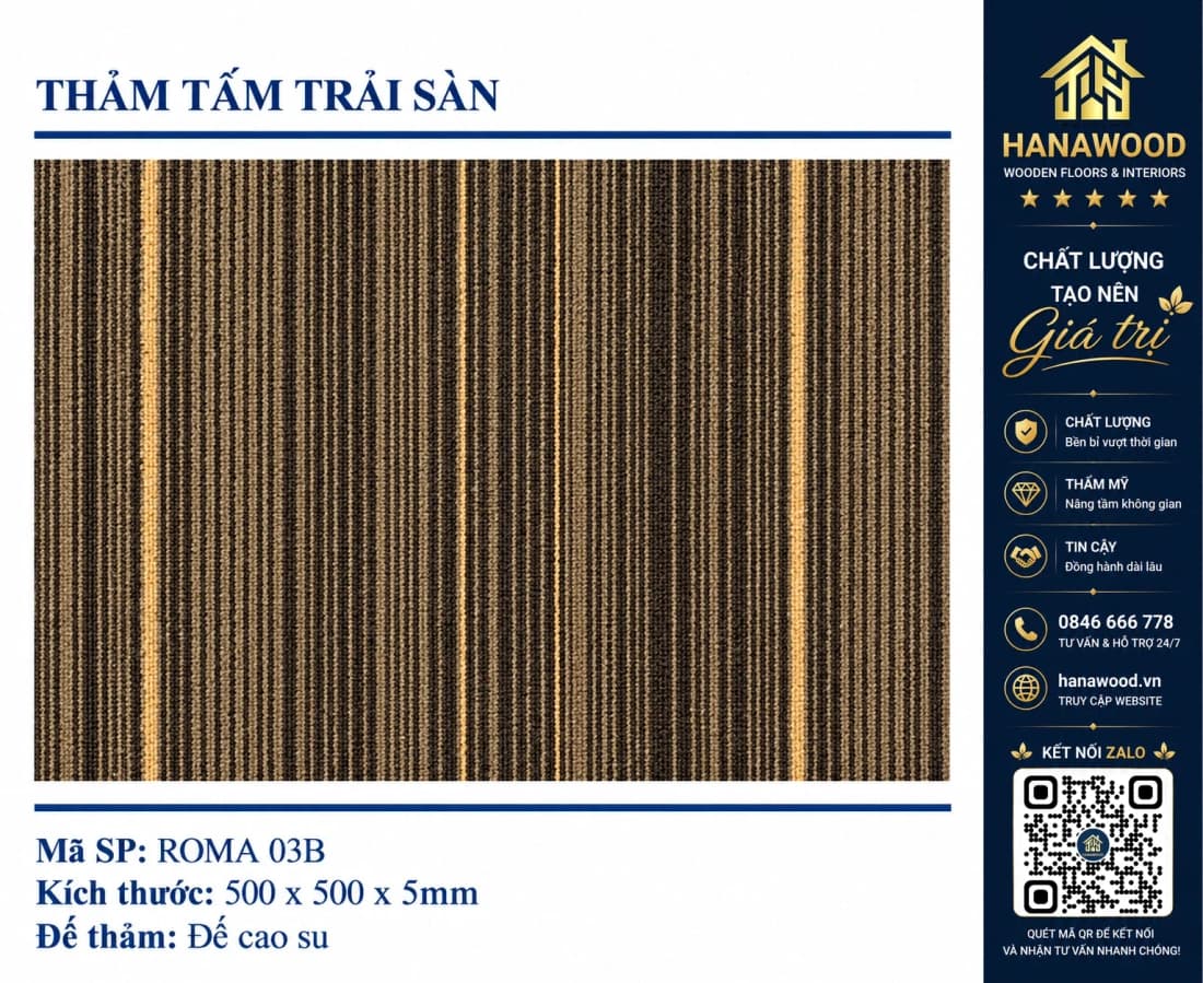 Thảm Tấm Trải Sàn Văn Phòng Roma 03B