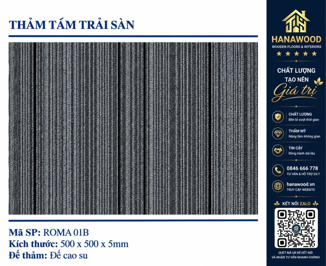 Thảm Tấm Trải Sàn Văn Phòng Roma 01B