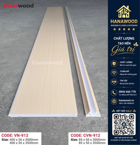 Bộ Vách Ngăn 2 Mặt Nhựa Giả Gỗ Galawood VN912