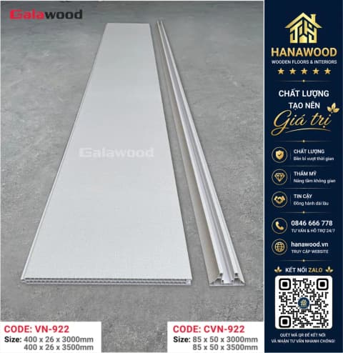 Bộ Vách Ngăn Phòng Nhựa Vân Vải PVC Galawood VN922