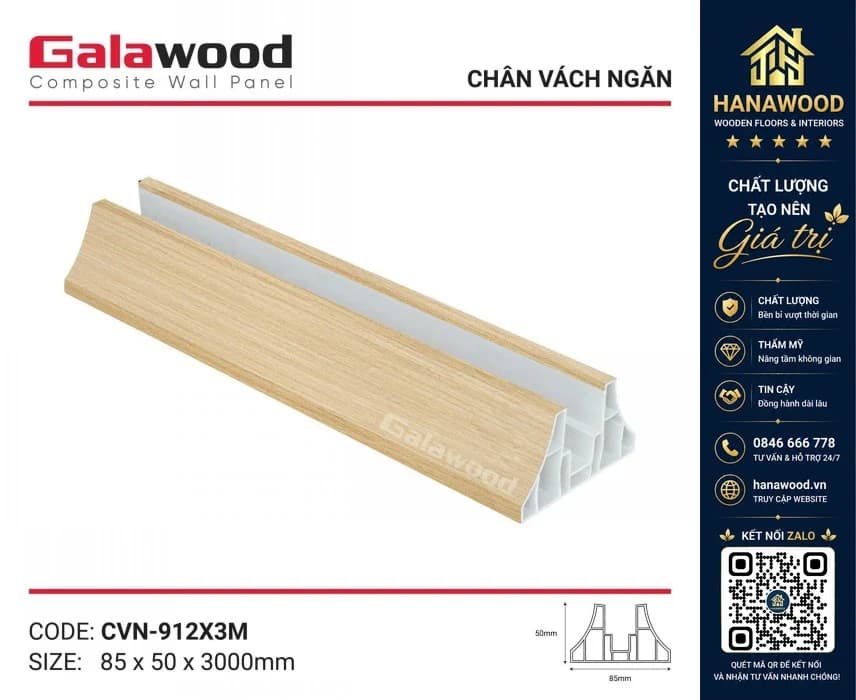Chân Đế Tấm Vách Ngăn 2 Mặt Ngăn Phòng Galawood CVN-912X3M