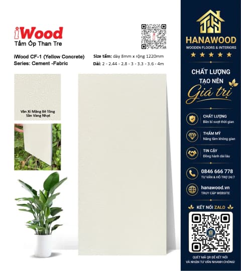 Tấm Ốp Tường Than Tre Giả Vân Bê Tông iWood CF-1