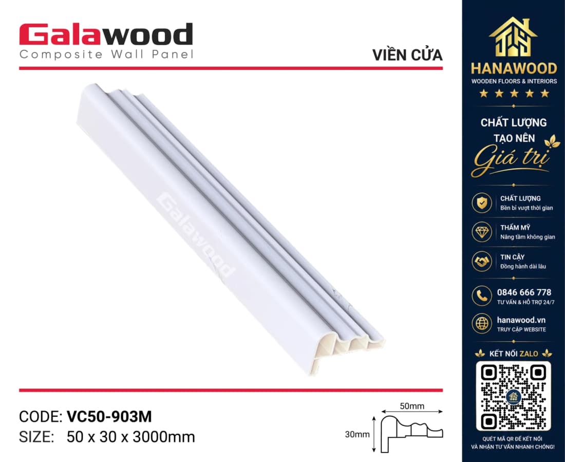 Phào Viền Cửa Trang Trí Galawood VC50-903M