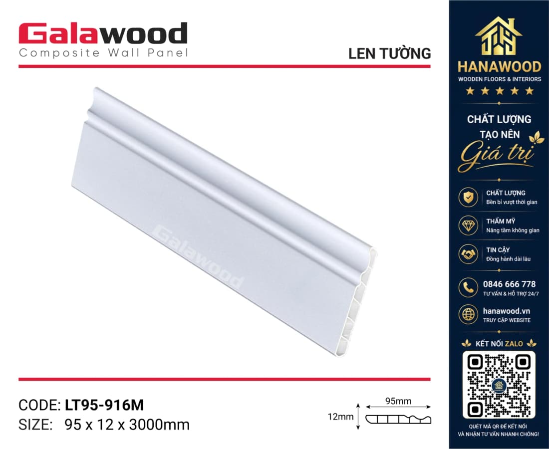 Phào Chỉ Len Chân Tường Galawood LT95-916M