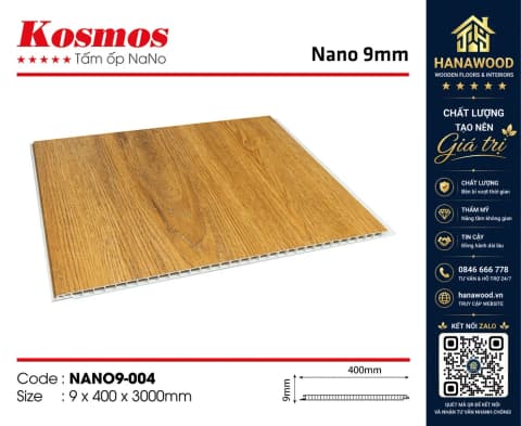 Nhựa Ốp Tường Nano Giả Gỗ Kosmos NANO9-004