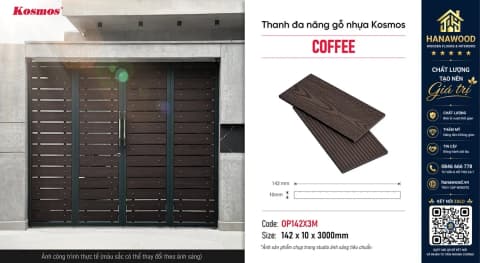 Thanh Lam Đa Năng Gỗ Nhựa Kosmos OP142X2.2M Coffee