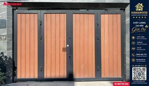 Sàn Sân Vườn Gỗ Nhựa Ngoài Trời Lỗ Tròn Kosmos K140T25X2.2M Light Wood