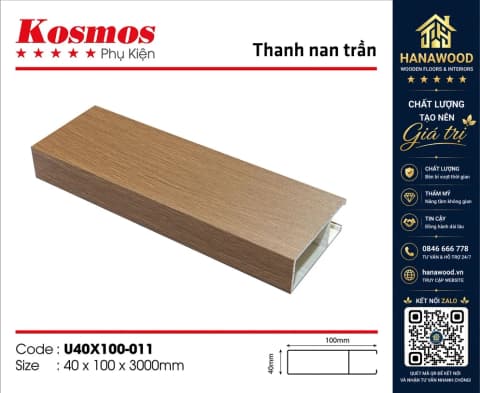 Hộp Trần Nan Nhựa Giả Gỗ Kosmos U40X100-011