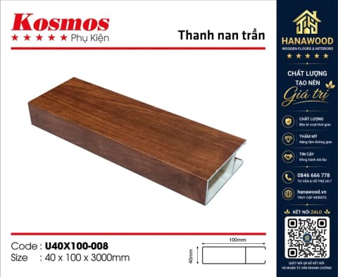 Thanh Lam Treo Trần U Giả Gỗ Kosmos U40X100