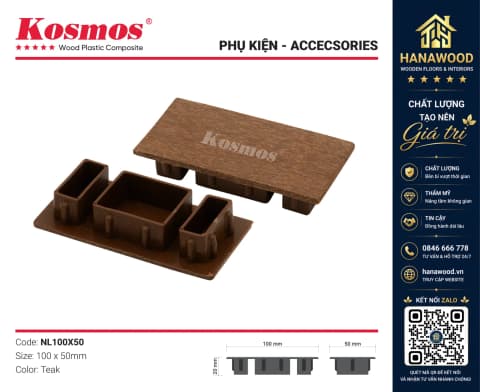 Nẹp Kết Thúc Tấm Ốp Tường Giả Vân Gỗ Kosmos L-100