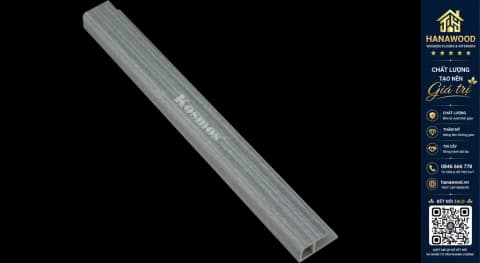 Nẹp Kết Thúc Tấm Ốp Tường Kosmos L30x13-100 Màu Xám Giả Gỗ